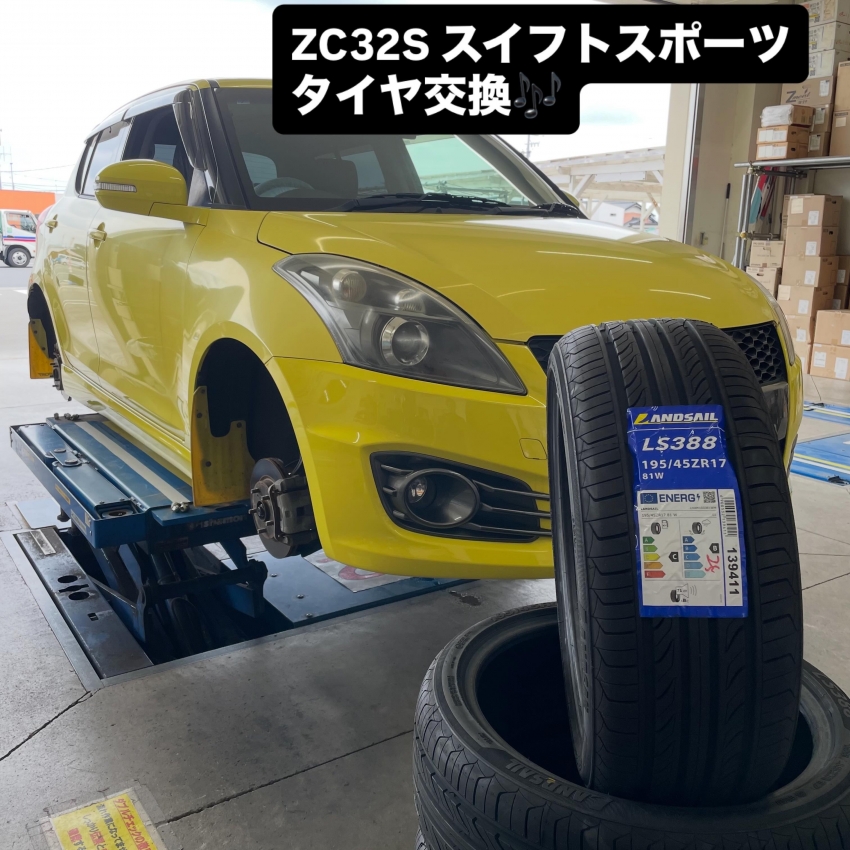 スイフトスポーツ夏タイヤお取付け！｜バロータイヤ市場北方店｜タイヤ